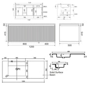 Belbagno - Belbagno Rimini wall hung Vanity 1200mm- Potter's Clay - Aqualux Bathrooms