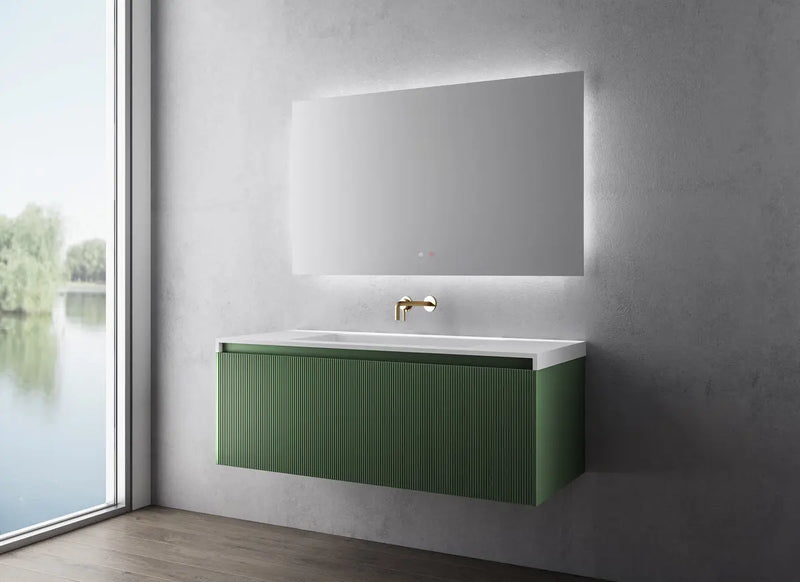 Belbagno - Belbagno Rimini wall hung Vanity 1200mm - Rain Forest - Aqualux Bathrooms