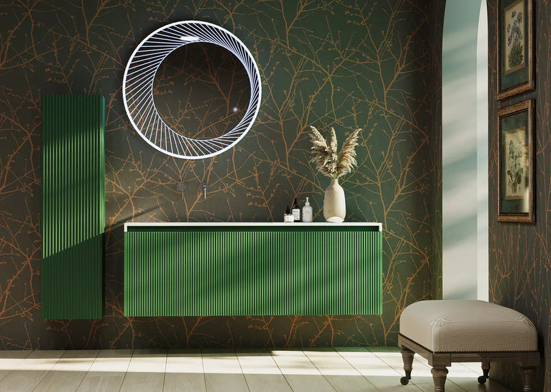 Belbagno - Belbagno Rimini wall hung Vanity 1400mm - Rain Forest - Aqualux Bathrooms