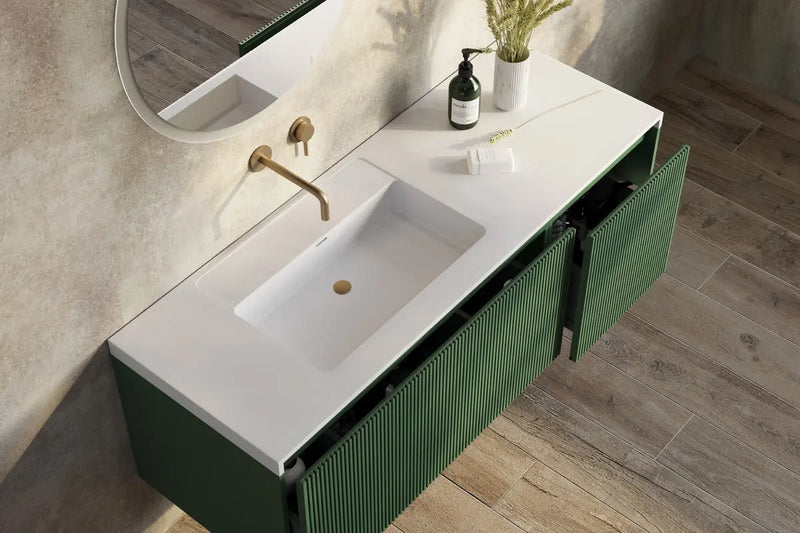Belbagno - Belbagno Rimini wall hung Vanity 1400mm - Rain Forest - Aqualux Bathrooms
