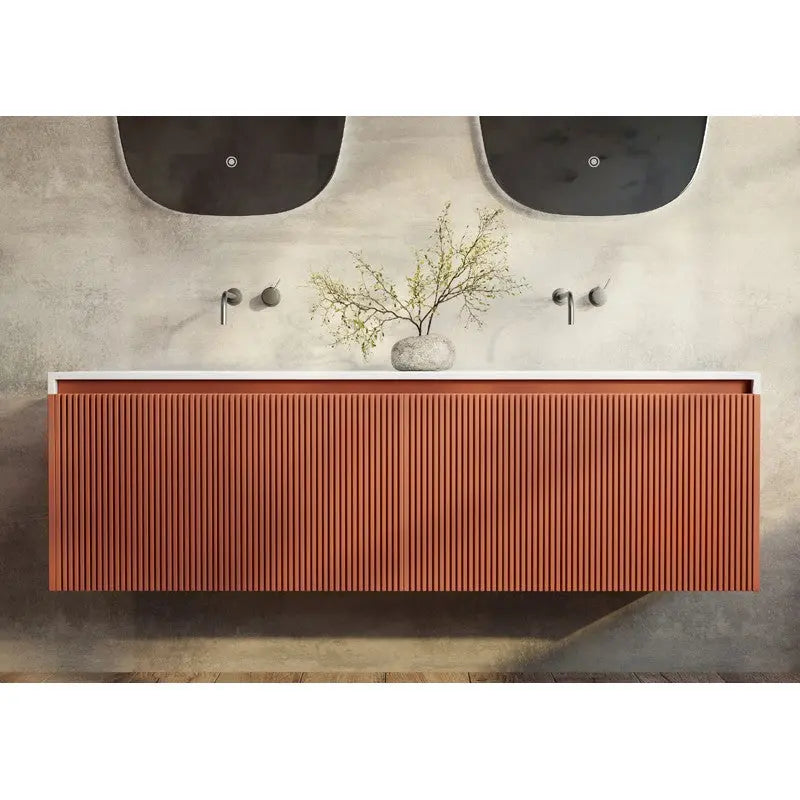 Belbagno - Belbagno Rimini wall hung Vanity 1500mm- Potter's Clay - Aqualux Bathrooms