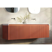 Belbagno - Belbagno Rimini wall hung Vanity 1500mm- Potter's Clay - Aqualux Bathrooms