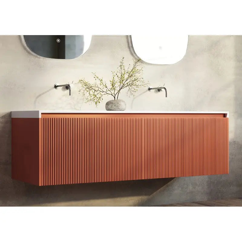 Belbagno - Belbagno Rimini wall hung Vanity 1500mm- Potter's Clay - Aqualux Bathrooms