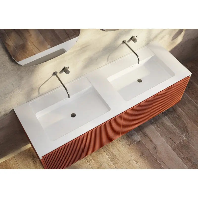 Belbagno - Belbagno Rimini wall hung Vanity 1500mm- Potter's Clay - Aqualux Bathrooms