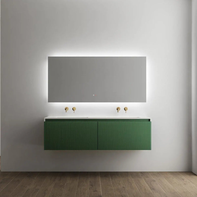 Belbagno - Belbagno Rimini wall hung Vanity 1500mm - Rain Forest - Aqualux Bathrooms