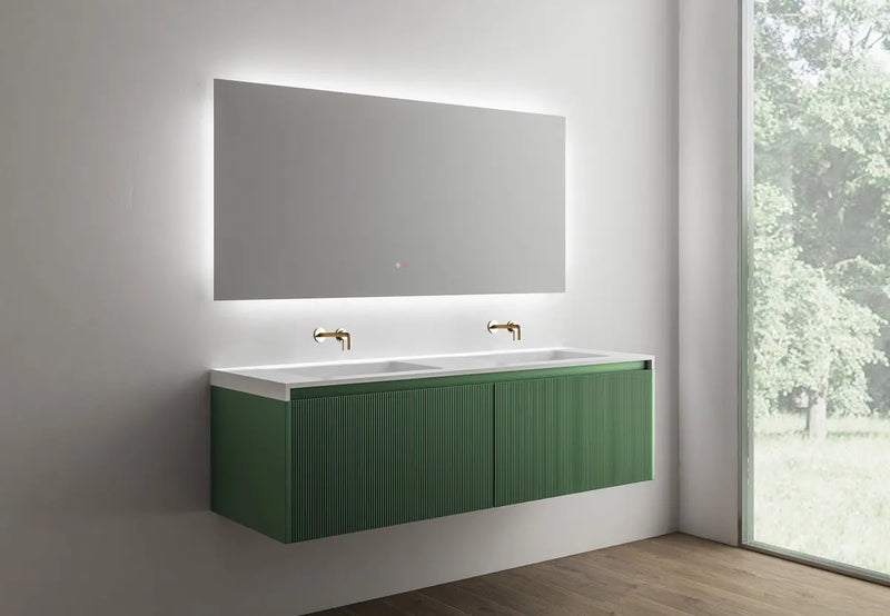 Belbagno - Belbagno Rimini wall hung Vanity 1500mm - Rain Forest - Aqualux Bathrooms