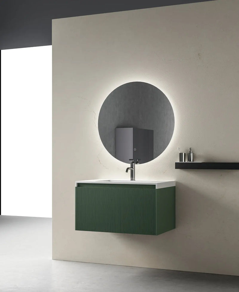 Belbagno - Belbagno Rimini wall hung Vanity 800mm - Rain Forest - Aqualux Bathrooms