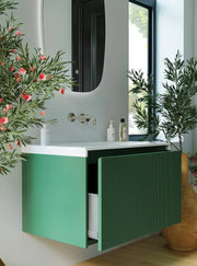 Belbagno - Belbagno Rimini wall hung Vanity 800mm - Rain Forest - Aqualux Bathrooms