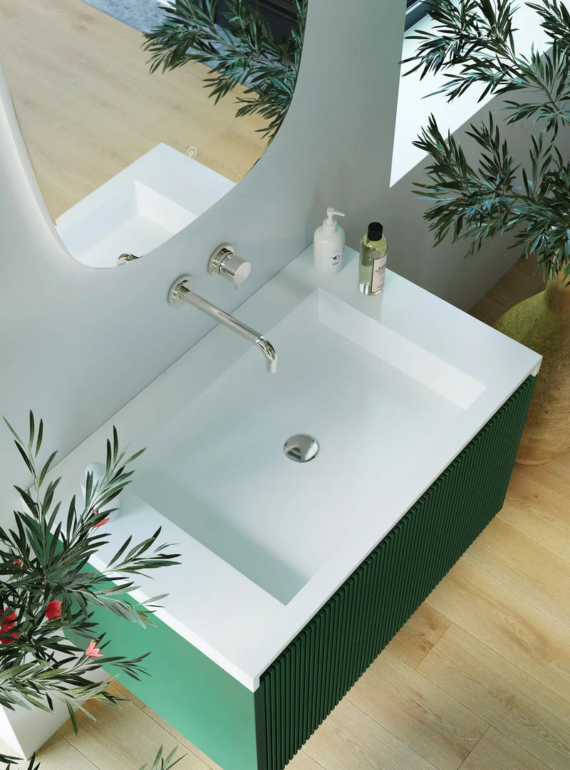 Belbagno - Belbagno Rimini wall hung Vanity 800mm - Rain Forest - Aqualux Bathrooms