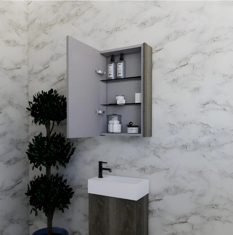 RIVA GENEVA FLAT Dark Oak Mirror Shaving Cabinet 450mm