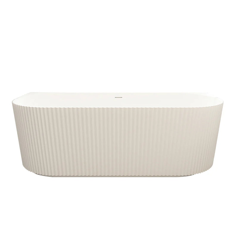 Rose Fluted Back To Wall Bathtub (Matte White)