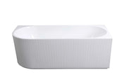 Rose V-Groove Right Corner Bathtub (Matt White) - Aqualux Bathrooms- Mercio
