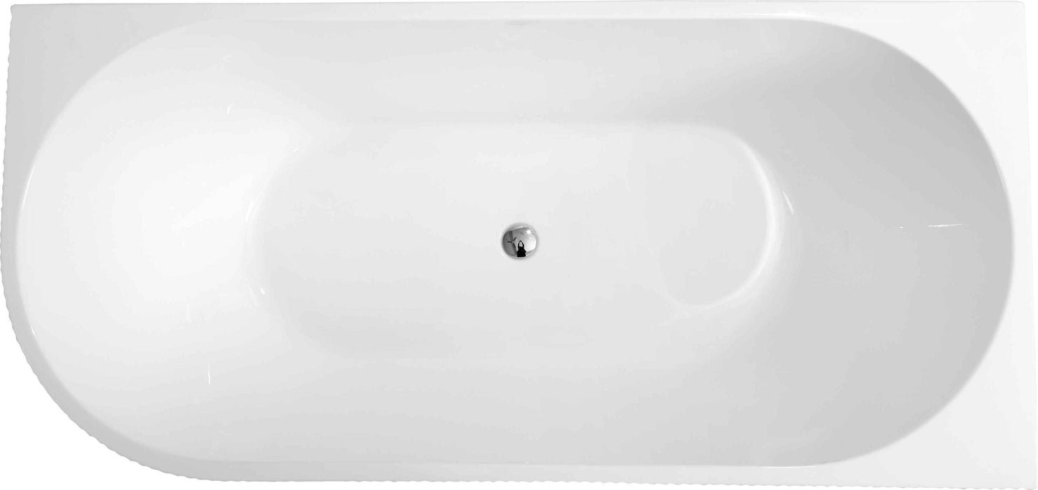 Rose V-Groove Right Corner Bathtub (Matt White)