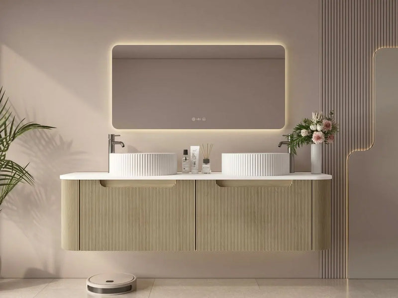 Mercio - Rome Wall Hung Vanity Bur Oak 1500mm - Aqualux Bathrooms
