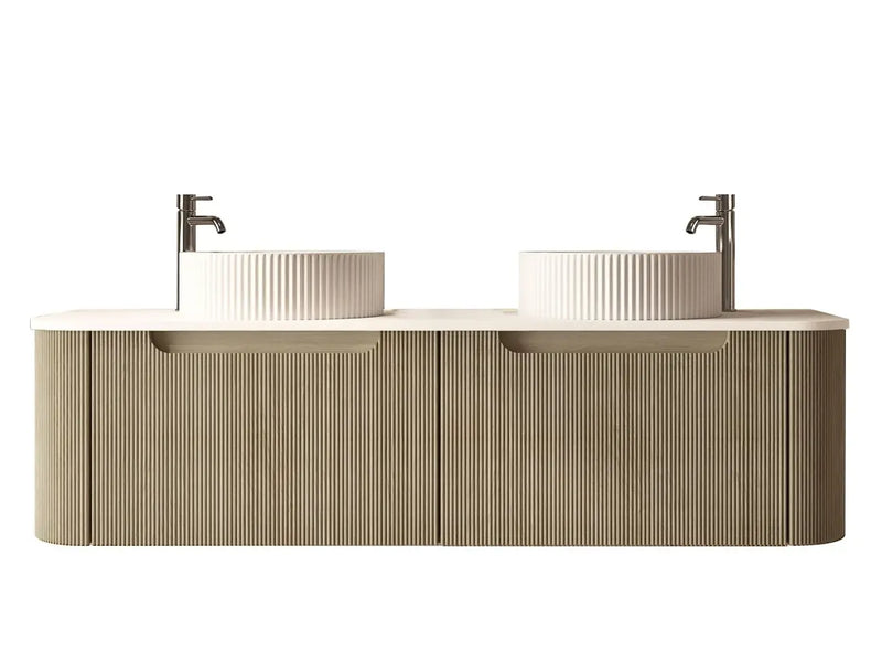 Mercio - Rome Wall Hung Vanity Bur Oak 1500mm - Aqualux Bathrooms