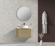 Rome Wall Hung Vanity Bur Oak 600mm - Aqualux Bathrooms- Mercio