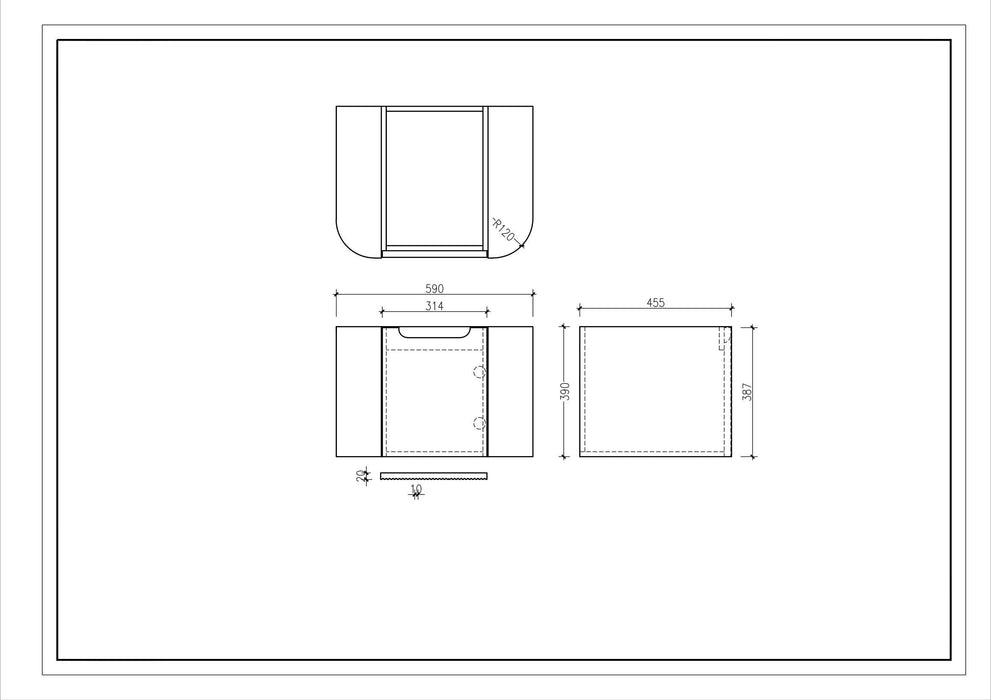 Rome Wall Hung Vanity Bur Oak 600mm