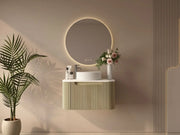 Rome Wall Hung Vanity Bur Oak 750mm - Aqualux Bathrooms- Mercio