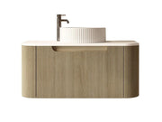 Mercio - Rome Wall Hung Vanity Bur Oak 750mm - Aqualux Bathrooms