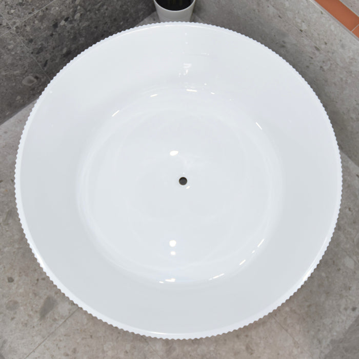 Sunshine Groove Round Freestanding Bathtub 1500mm (No Overflow)