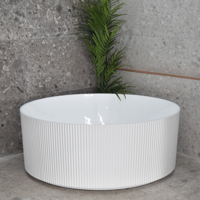 Sunshine Groove Round Freestanding Bathtub 1500mm (No Overflow)