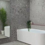 Brighton Groove Oval Freestanding Left Corne Bathtub 1500mm (No Overflow) - Aqualux Bathrooms- Poseidon