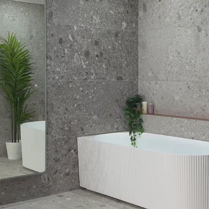 Brighton Groove Oval Freestanding Left Corne Bathtub 1500mm (No Overflow)