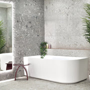 Brighton Groove Oval Freestanding Left Corne Bathtub 1700mm (No Overflow) - Aqualux Bathrooms- Poseidon