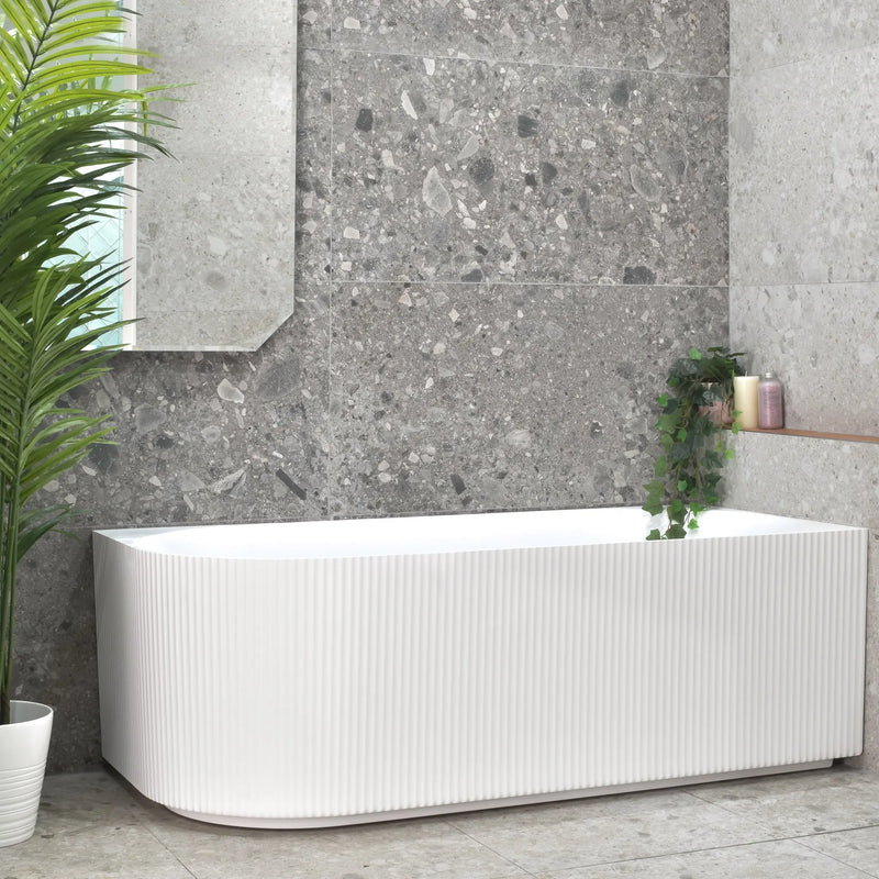 Poseidon Brighton Groove Oval Freestanding Right Corne Bathtub 1700mm (No Overflow) Poseidon