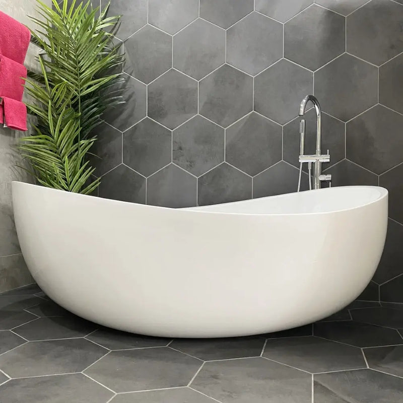 Poseidon Wave Oval Freestanding Bathtub 1800mm (No Overflow) Poseidon