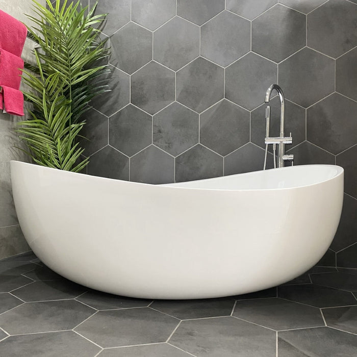 Wave Oval Freestanding Bathtub 1800mm (No Overflow)