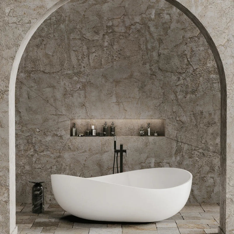 Poseidon Wave Oval Freestanding Bathtub 1800mm (No Overflow) Poseidon