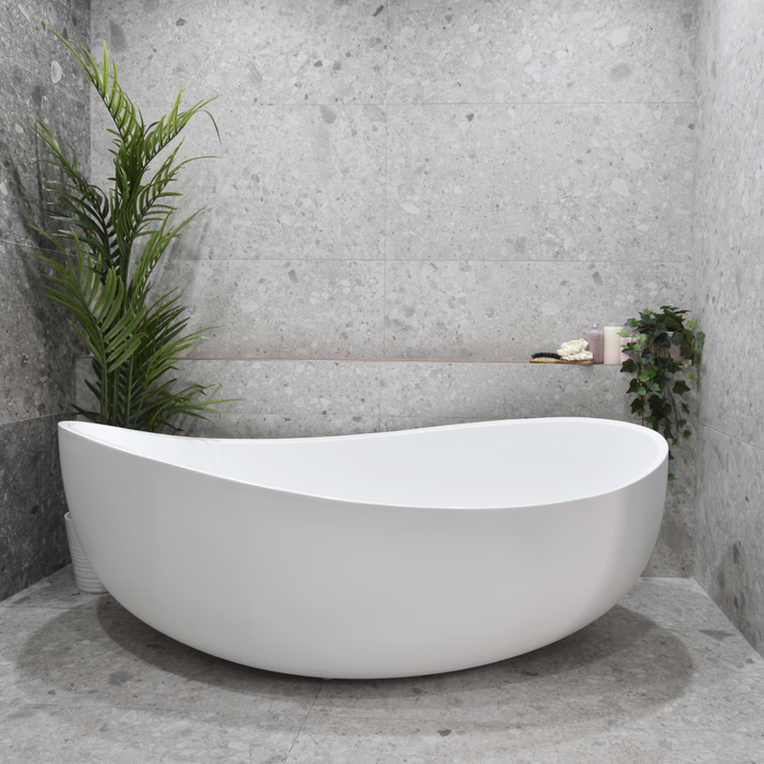 Wave Oval Freestanding Bathtub 1800mm (No Overflow)