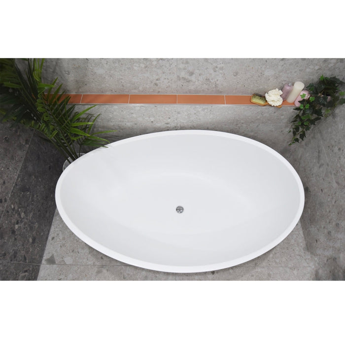 Wave Oval Freestanding Bathtub 1800mm (No Overflow)