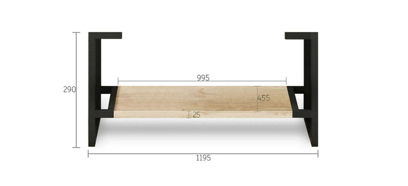 Otti Byron Natural Oak 1200mm Double Bowl Floor Standing Vanity