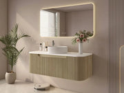 Mercio - Rome Wall Hung Vanity Bur Oak 1200mm - Aqualux Bathrooms