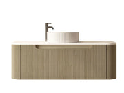 Mercio - Rome Wall Hung Vanity Bur Oak 1200mm - Aqualux Bathrooms