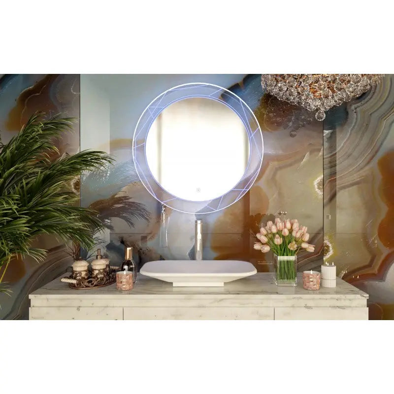Belbagno - Belbagno Soho LED Bath Mirror 800mm - Glass - Aqualux Bathrooms