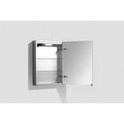 Belbagno - Belbagno Aluminium LED Mirror Cabinet 500mm- Aluminium - Aqualux Bathrooms