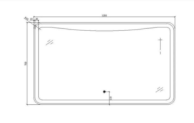 Belbagno - Belbagno Bath Mirror LED 1200mm - Glass - Aqualux Bathrooms