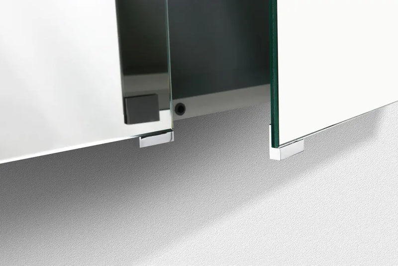 Belbagno - Belbagno Aluminium LED Mirror Cabinet 900mm- Aluminium - Aqualux Bathrooms
