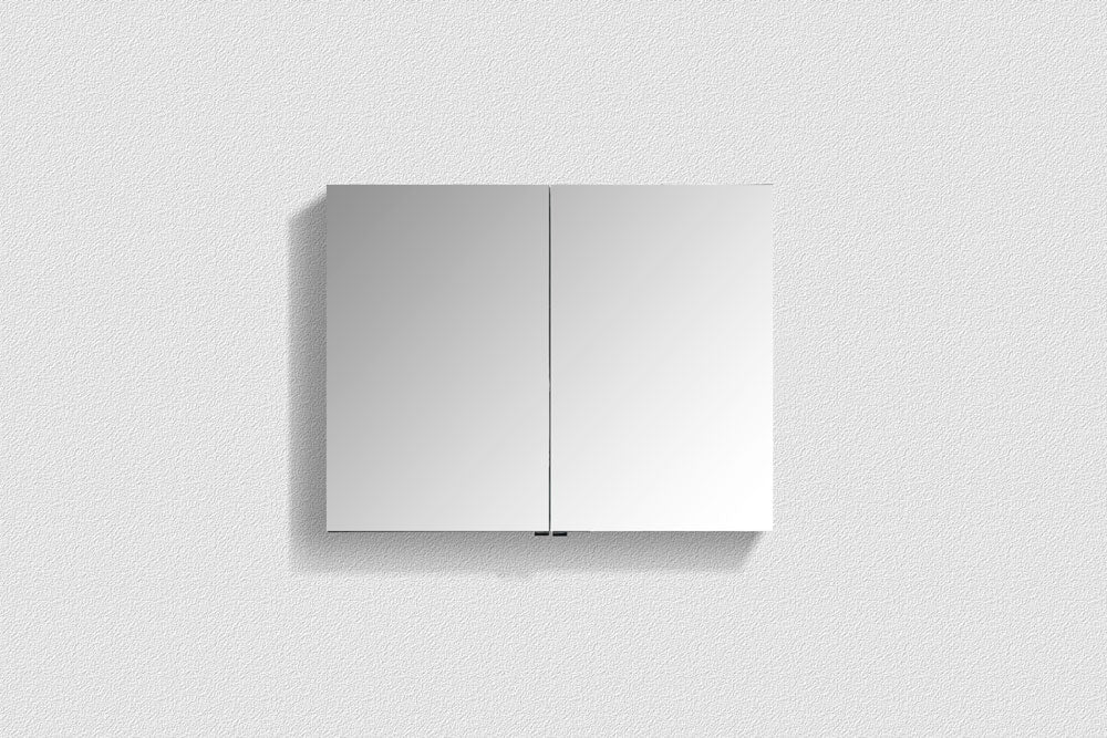 Belbagno Aluminium LED Mirror Cabinet 900mm- Aluminium