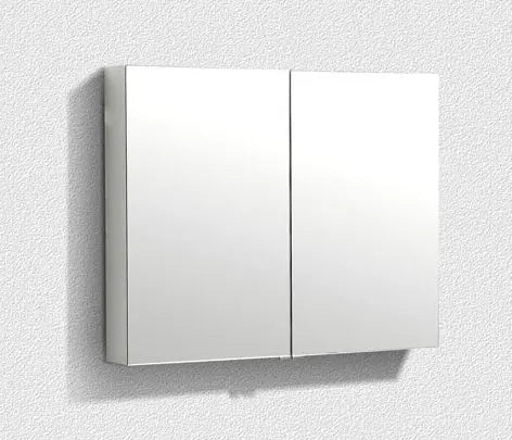 Belbagno - Belbagno Aluminium LED Mirror Cabinet 900mm- Aluminium - Aqualux Bathrooms