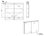 Belbagno - Belbagno Aluminium LED Mirror Cabinet 900mm- Aluminium - Aqualux Bathrooms