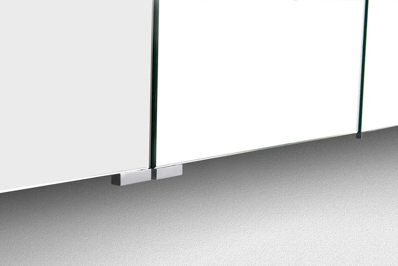 Belbagno - Belbagno Aluminium LED Mirror Cabinet 1200mm- Aluminium - Aqualux Bathrooms