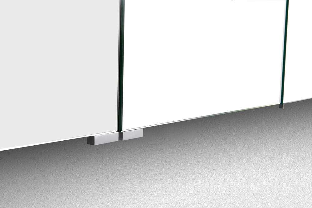 Belbagno Aluminium LED Mirror Cabinet 1200mm- Aluminium