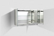 Belbagno - Belbagno Aluminium LED Mirror Cabinet 1200mm- Aluminium - Aqualux Bathrooms