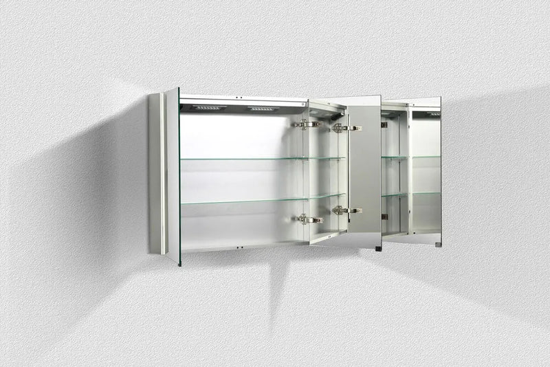 Belbagno - Belbagno Aluminium LED Mirror Cabinet 1200mm- Aluminium - Aqualux Bathrooms