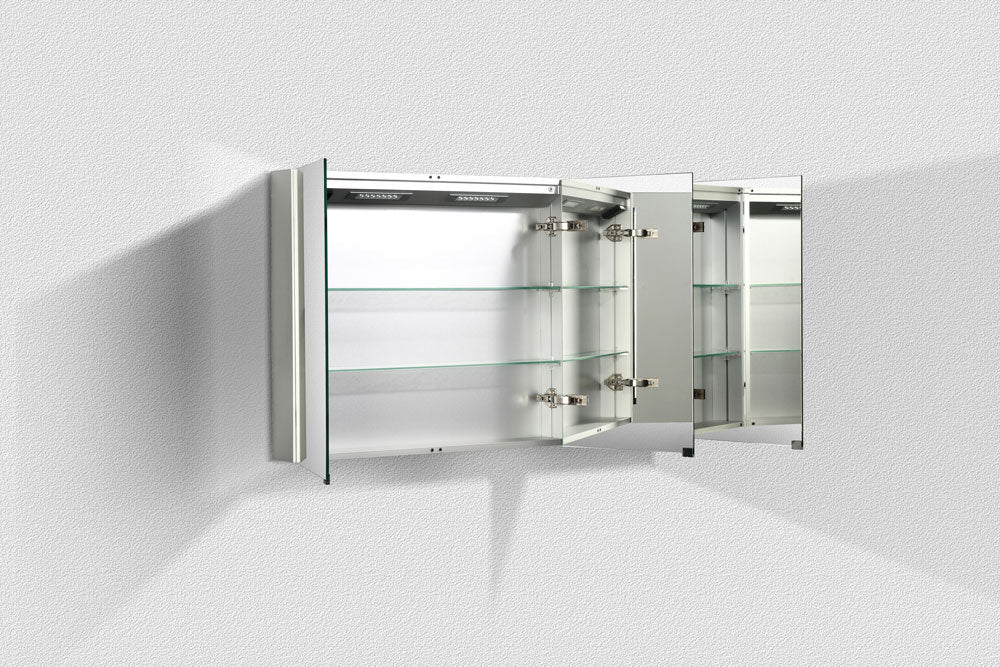 Belbagno Aluminium LED Mirror Cabinet 1200mm- Aluminium