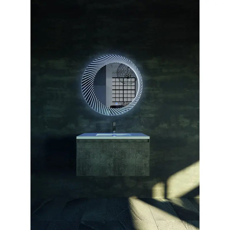 Belbagno - Belbagno Bucciano LED Bath Mirror 800mm - Glass - Aqualux Bathrooms